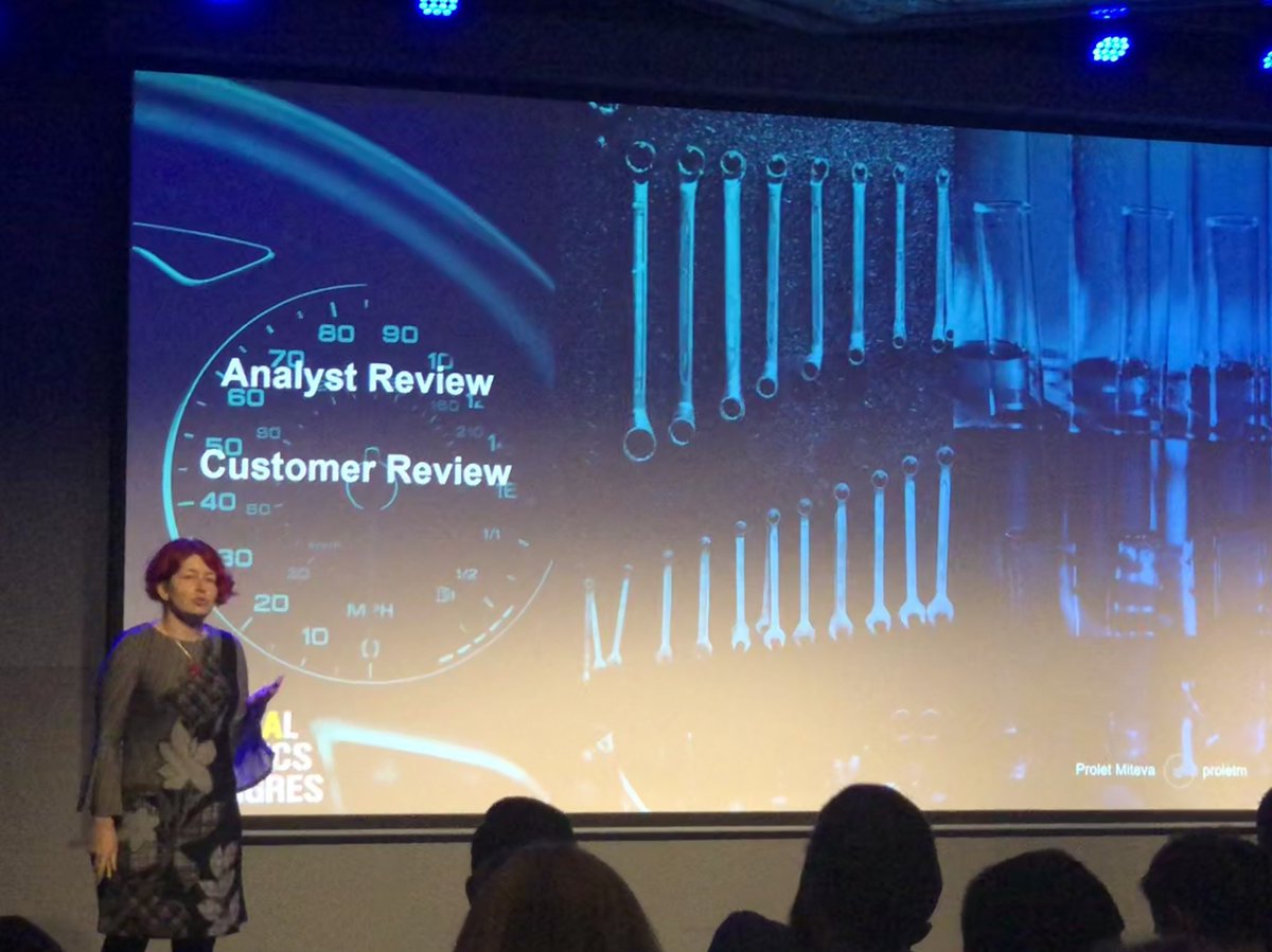 kristaseiden's tweet photo. The amazing @proletm on stage at #dac19 talking about 'Analytics as a product' #measure https://t.co/nodvXH6RYh
