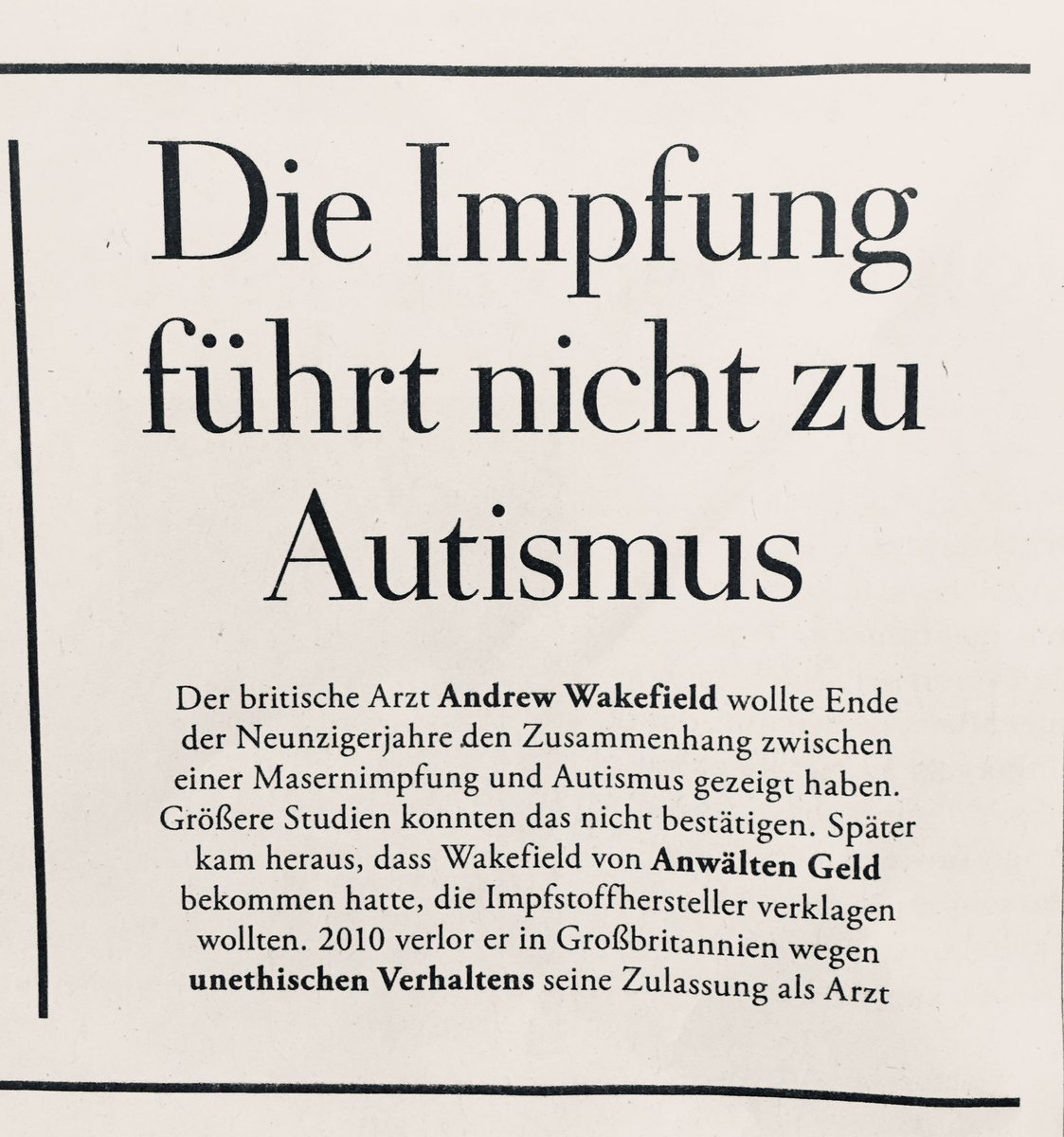 Impfung führt NICHT zu Autismus.
Impfung führt NICHT zu Autismus.
Impfung führt NICHT zu Autismus.
Impfung führt NICHT zu Autismus.