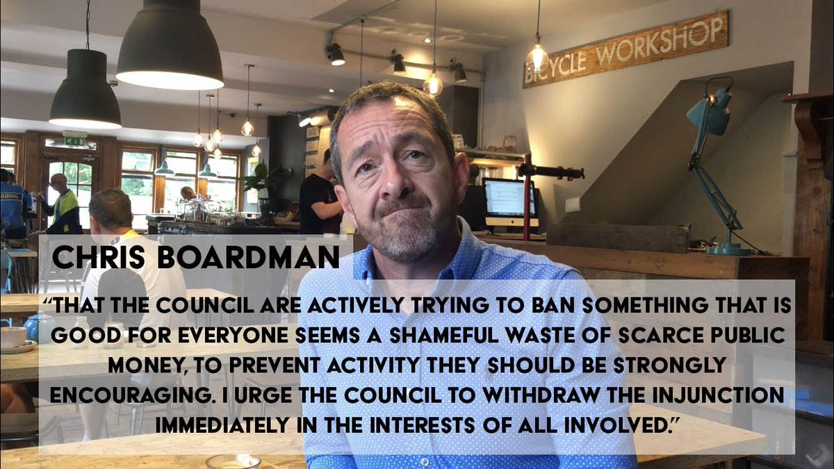 BritishCycling's tweet image. "I visited Velolife café and I didn't see a nuisance, just a fantastic local business serving the community in a wholly desirable way.”   
 
Policy Adviser @Chris_Boardman calls on @RBWM to withdraw the injunction on @thevelolife.

Story 👉 bit.ly/2IvvDPe

#SaveVelolife