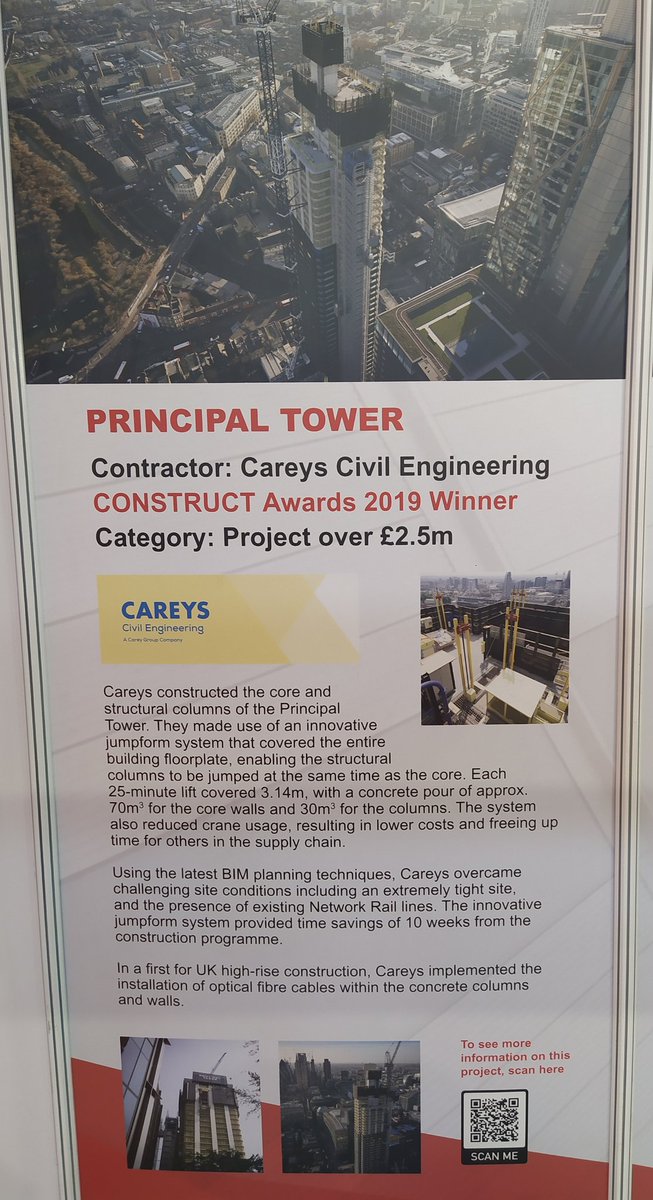 CONSTRUCT_CSG's tweet photo. We're promoting the amazing projects that won the #CONSTRUCTawards just last week! Here's @CareyGroupPlc's winning entry for the Principal Tower. Come see more at #ConcreteExpo stand CE504! @UK_CW https://t.co/CppNezDkxd