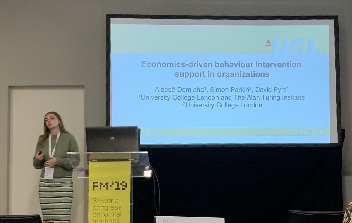 Data2ModelsBack's tweet image. Albese Demjaha presenting her work at #DataMod19 on “Economics-driven behaviour intervention support in organizations” joint work with Simon Parkin and David Pym @formalmethods19 #HumanCentredInformationSecurity #SecurityModelling #DecisionMaking @uclcs @turinginst
