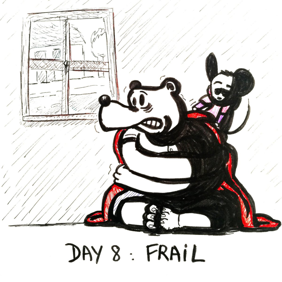 StarFlord's tweet photo. Day 8 : FRAIL (frêle en fr)
Même les nounours peuvent avoir froid.
#inktober #inktober2019 
#art #draw #rough #croquis #dessin #illustration #ink #lineart #frail #frele #bear #ours #mouse #souris https://t.co/mFERT5qC2J