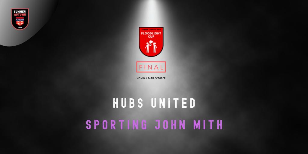 Division 1️⃣ Champions HUBS United will take on Division 2️⃣ runners up <a href="/SportingJMith/">Sporting John Mith</a>.

Both teams recorded resounding 3-0 victories against opposition from the same division last night.

FINAL DETAILS:

📅 | Monday 14th October
⏰ | 7:30pm KO
🏟 |  Roy West Centre HU6 7TS