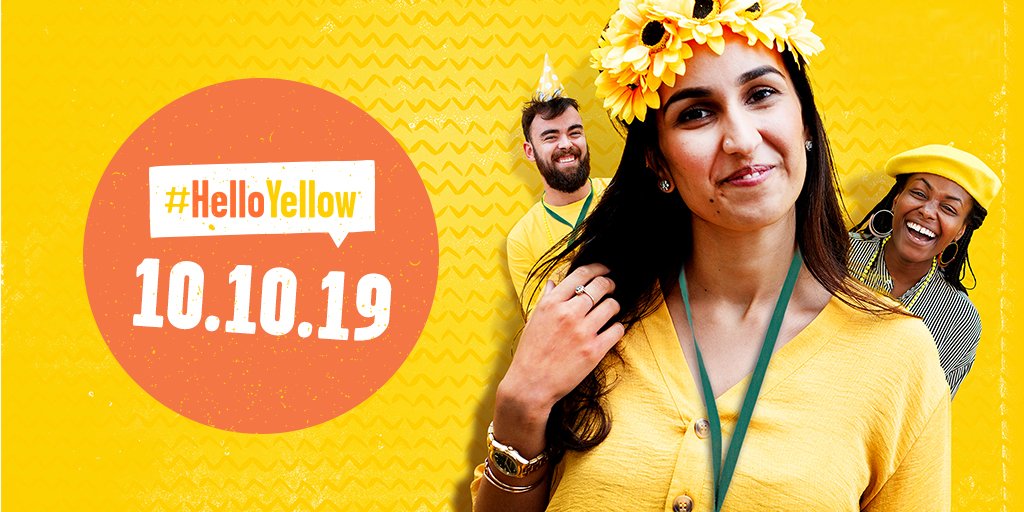 YoungMindsUK's tweet image. This year #HelloYellow is going to be bigger and brighter than ever before. Let's show solidarity with every young person struggling with their mental health, by wearing yellow on 10 Oct 💛 #WorldMentalHealthDay
