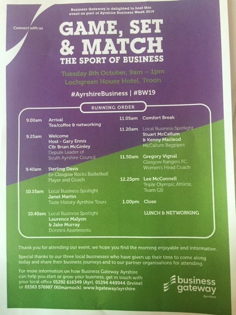 DigitalDevLoan's tweet photo. Great morning with Business Gateway Ayrshire at the Game, Set and Match event in Troon as part of #AyrshireBusiness #BW19 week. Come say hello and discuss your eligibility for a @scotgoveconomy funded #DigitalDevelopmentLoan ๐โ
https://t.co/KBEtcbKTse