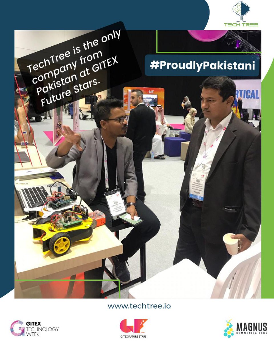 techtreeio's tweet photo. It’s such a proud feeling representing Pakistan at @GITEXFS Met a lot of Pakistanis who specifically stopped at our booth to congratulate us. 
Huge shoutout to @MagnusCo for supporting us!
#GITEX2019 #STEMisFuture @DIC_Community #HomeToGreatIdeas https://t.co/DjO8OxfP62