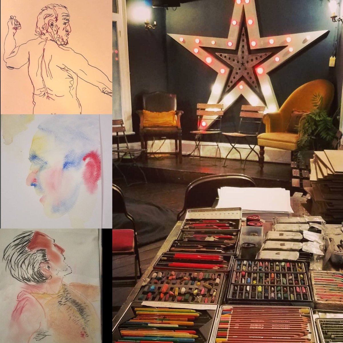 💡Drop in to draw this eve Tues 8th October 7:30pm-9pm upstairs <a href="/StarbyHD/">Star By Hackney Downs</a> 🌟Brilliant Boyko is our inspiring model to draw more from life this eve ✏️ Paper provided+ drawing materials here too £10 inc 🎨 #LifeDrawing #DrawingTheStar #Hackney #Tuesday #TuesdayThoughts #Inspiration