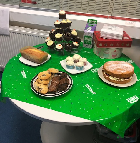 BurbageCW's tweet photo. A huge thanks to staff at Burbage Custom Windows for their time, effort and donations given towards the 'World's Biggest Coffee Morning' in aid of Macmillan Cancer Support - an amazing £128 was raised for a wonderful cause. The cakes were delicious too! https://t.co/OjWJWNtVw5