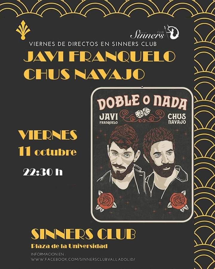 Hoy @ChusNavajo y @JaviFranquelo  #concierto en #Valladolid ¿qué mejor forma de empezar el #findesemana?