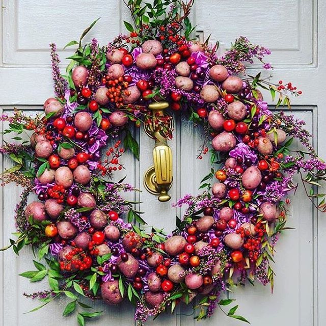 WARNING...PREMATURE CHRISTMAS POST! Thinking of recreating this potato wreath with a mixture of all our colourful heritage potatoes! 🎄🥔 
#christmas #christmasplanning #spuds #heritage #decor