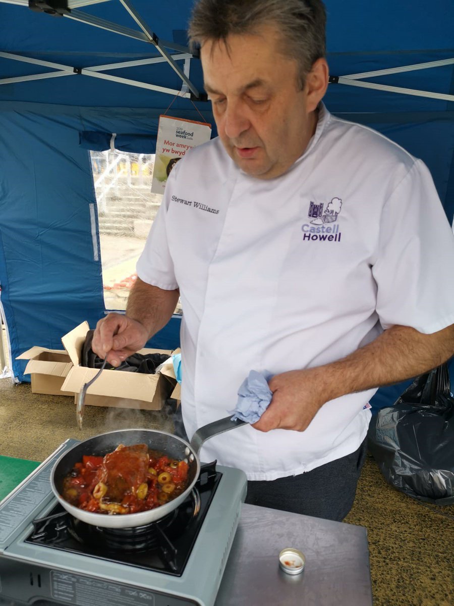 CelticCoastFish's tweet photo. We're in Cardiff Bay celebrating #seafoodweek 🐟
Nick's got the finest quality fresh #fish and Development Chef @stewartjw1972 is doing what he does best in the demo area #itsallaboutthefish https://t.co/rKSkC4aMKD