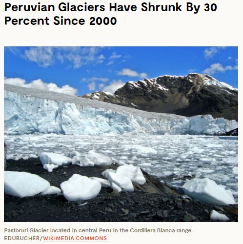 This is what the  #ClimateCrisis looks like in  #SouthAmerica right now.New in The Cryosphere: "Nearly 30% of  #Peru’s glaciers have melted away since 2000 ... ice loss from 2013 to 2016 was four times faster than the previous four-year period" https://e360.yale.edu/digest/peruvian-glaciers-have-shrunk-by-30-percent-since-2000
