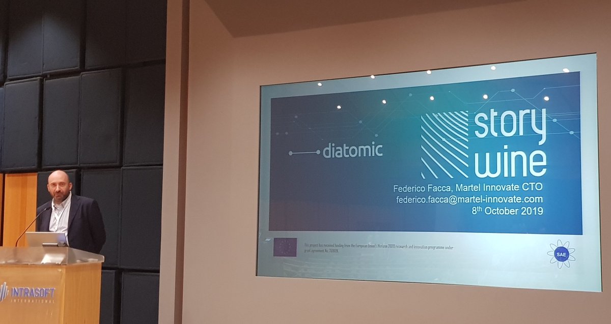 Dr Federico Facca, Martel CTO in #Athens today presenting #StoryWine at <a href="/diatomicEU/">DIATOMIC</a> demo day. Exciting to hear the great work of all the colleagues presenting today To know more about our smart #agriculture platform 👉 martel-innovate.com/storywine/ <a href="/chicco785/">Federico M. Facca</a> <a href="/FIWARE/">FIWARE</a> <a href="/moniquecalisti/">Monique Calisti - @moniquecalisti@mastodon.social</a>