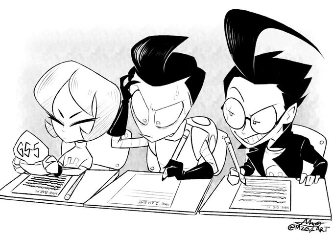 My exams start tomorrow. Fun 
Quick doodle before I start studying. ✍

#InvaderZim 
