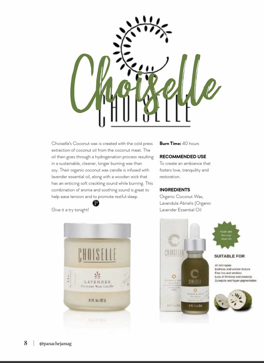 We’re thrilled to see our Lavender Coconut Wax Candle and Neroli Isle Face Elixir featured in the latest edition of <a href="/panachejamag/">PANACHE Magazine</a>. To all of our friends in Jamaica, will you like to see us @thecollectionmoda show this year in Kingston? #jamaica #kingston #beautybrand