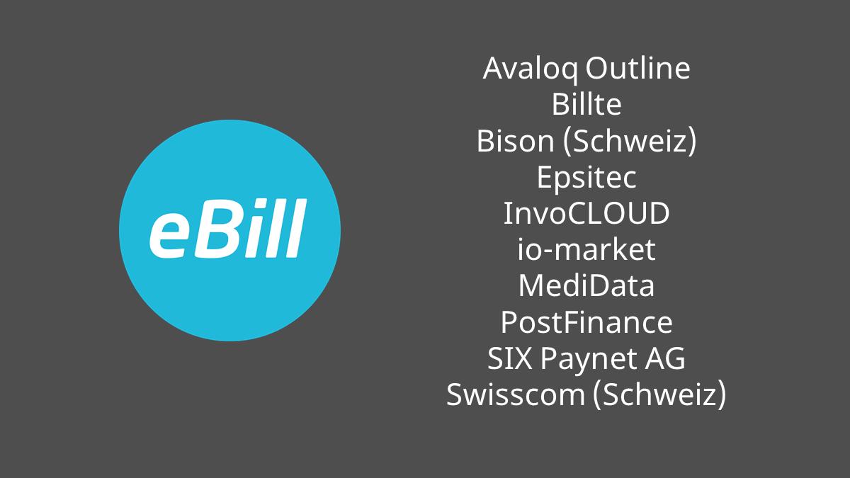 #eBill: Weitere Unternehmen haben den Netzwerkpartnervertrag mit SIX unterzeichnet. Mit der Einführung des Netzwerkpartnermodells öffnet SIX ihre #eBill Infrastruktur für Anbieter, die Lösungen für Rechnungssteller bereitstellen. Mehr Infos: six.swiss/2pVpG7F