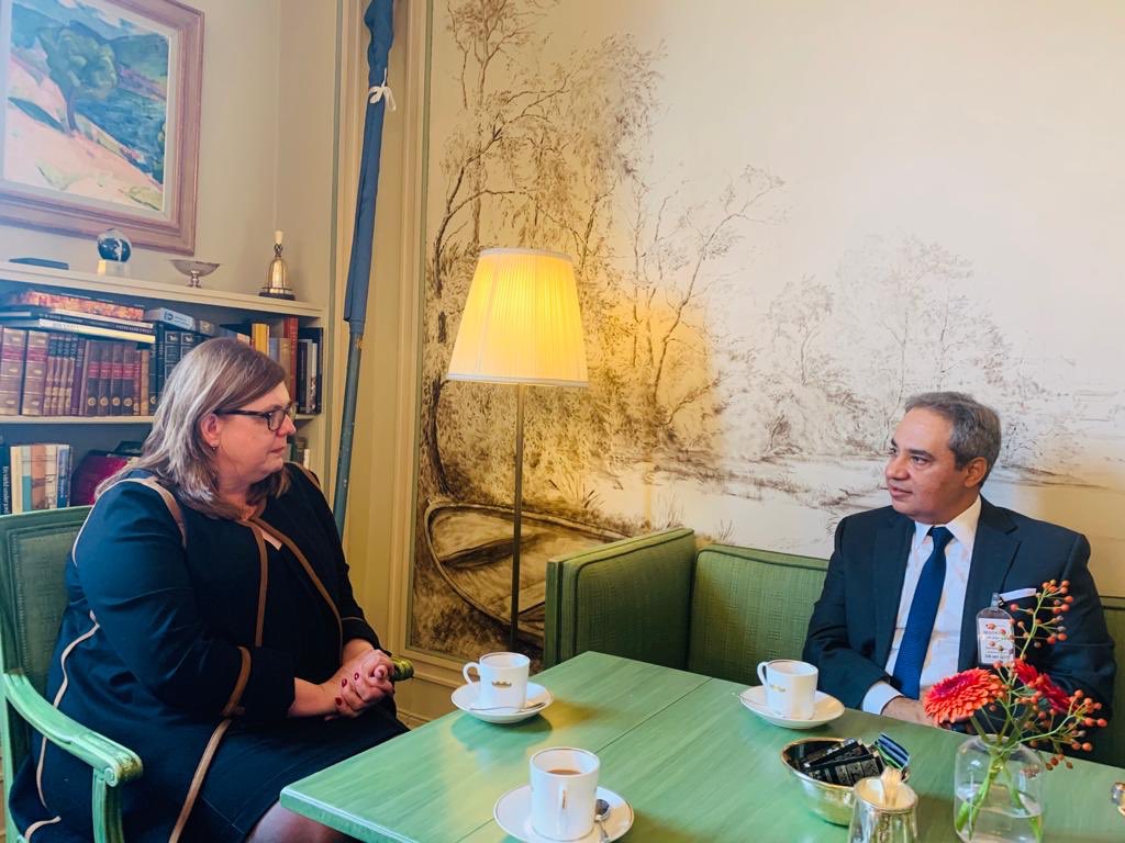 AmbAlaaHegazy's tweet photo. Met today with President of #Stockholm City Council Cecilia Brinck. Interesting discussions about various sorts of cooperation and exchange.
#Egypt #Sweden https://t.co/gDUh6xdj0C