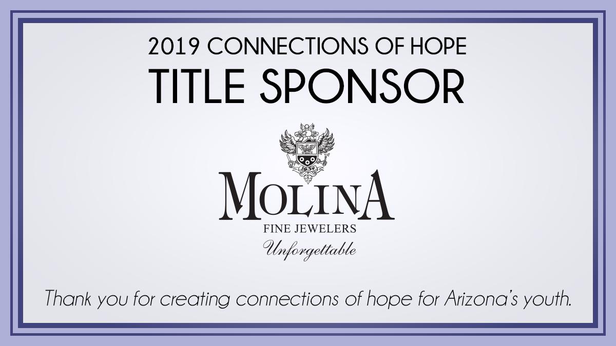 Highest gratitude to our #ConnectionsOfHope Title Sponsor, <a href="/MolinaTweets/">Molina Fine Jewelers</a>! Our annual gala is our biggest event, with proceeds helping us address ever-increasing need. This luxury fine jeweler was key in helping bring #Hope19 to life. Thank you #Molina for your generous support!