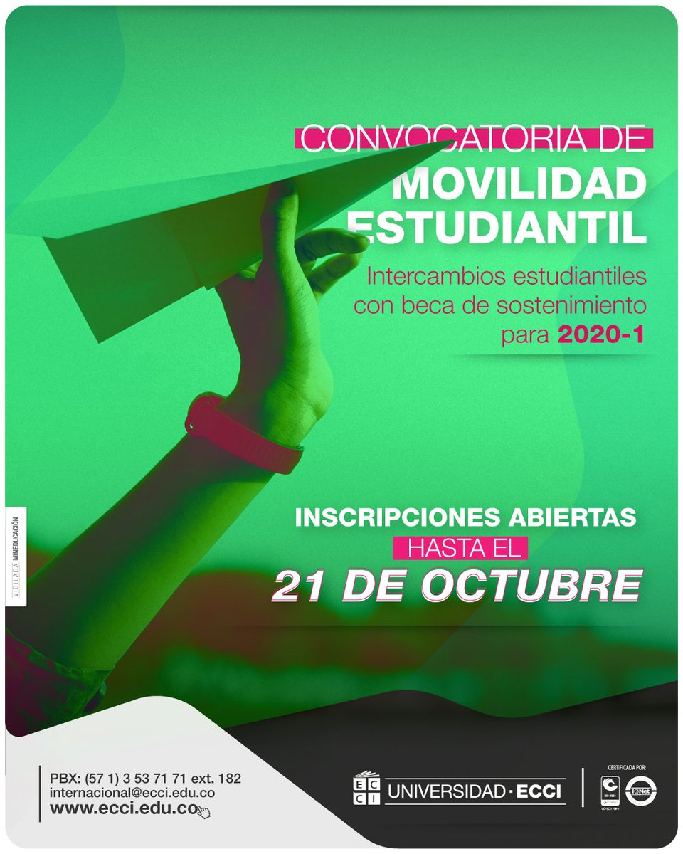 UniversidadECCI's tweet photo. ✈️Accede a la educación internacional es la posibilidad de seguir retando tu potencial  ✈️

¡No dejes pasar esta oportunidad! https://t.co/lX4prIBvpp