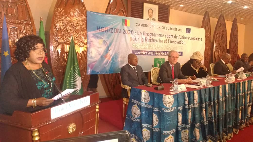 MTchuinte's tweet photo. J’ai présenté les atouts de la recherche et de l'innovation camerounaise ce jour à la cérémonie de présentation du Programme Cadre de Recherche Horizon 2020 de @UEauCameroun avec la collaboration de @_AfricanUnion à l’hôtel Mont Febé de Yaoundé. https://t.co/oMvFqUaoh4