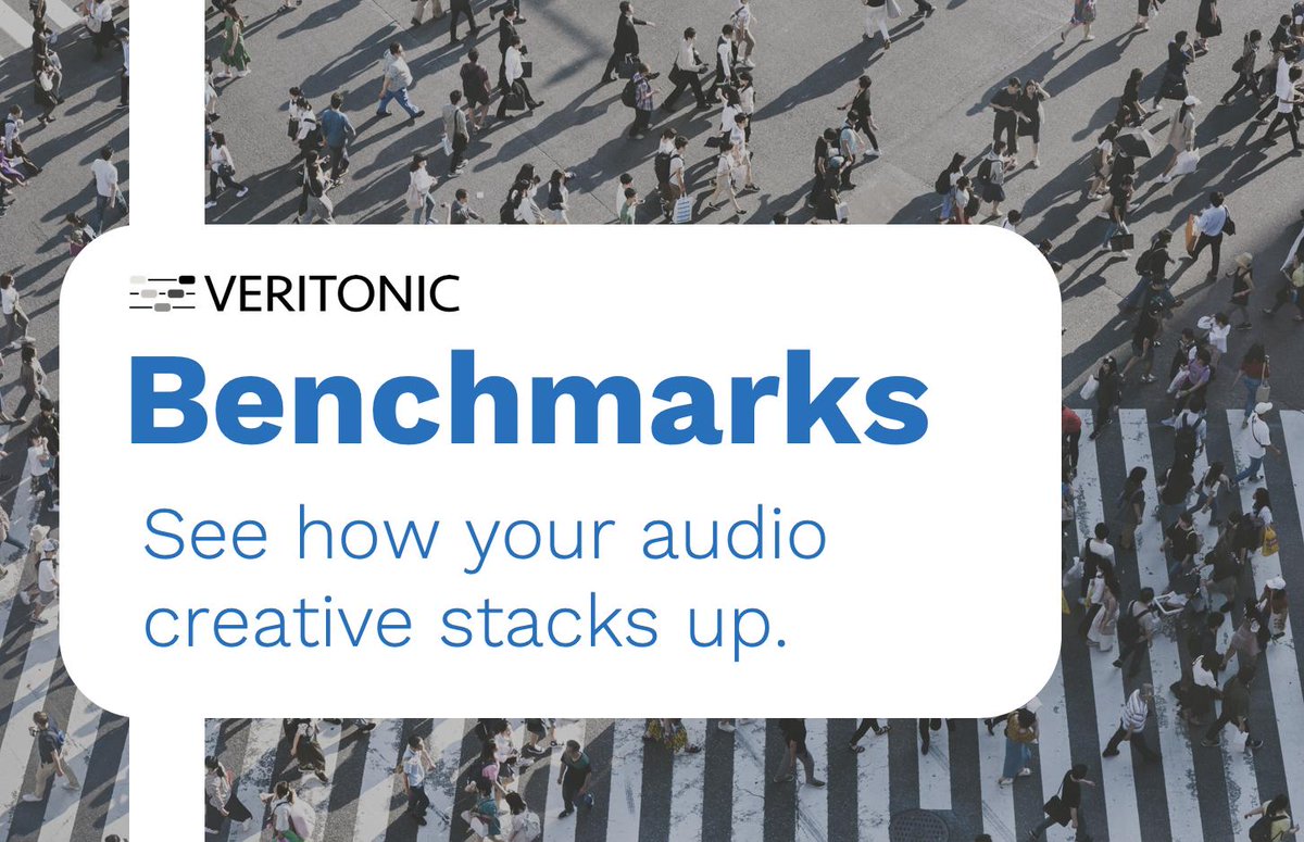 veritonic's tweet photo. Make sure the time, effort, and budget you put into #audiocreative is worth it. Check out this quick #benchmarks video now: https://t.co/UzdIgJ59wO #marketingtools https://t.co/58micKH4K3
