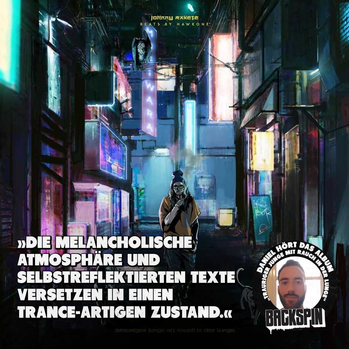 Nach fünf EPs legt legt Johnny Rakete auf seinem Debütalbum einen Seelenstrip hin. Unser Autor Daniel hat "Trauriger Junge mit Rauch in der Lunge" besprochen. backspin.de/album-der-woch…