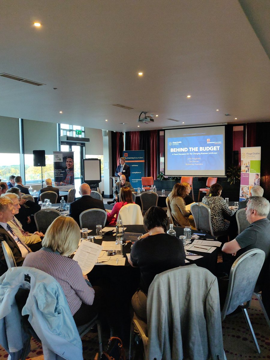FingalChamber's tweet photo. John Fitzgerald, Tax Partner at McInerney Saunders giving attendees an overview of today's announcements at this evening's 'Behind The Budget' event in the Carlton Hotel Dublin Airport.
#Budget2020
#FingalDublinChamber 
@MCISaccountants @CarltonDAirport https://t.co/mmfDdLDXhJ