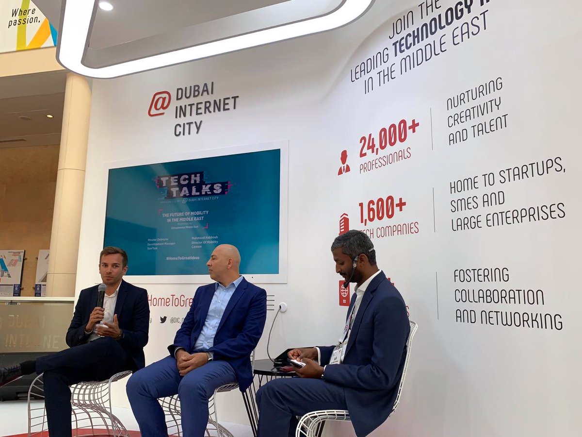 Thanks for having us on the Tech Talks <a href="/DIC_Community/">Dubai Internet City</a> #hometogreatideas #thefutureofmobility @GITEXTechWeek