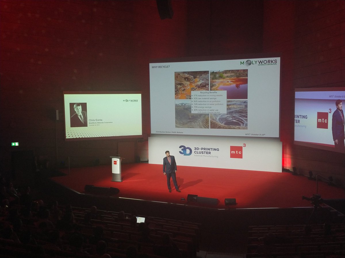 "50% of titanium in the industry is wasted," according to Chris Eonta, CEO of <a href="/molyworks/">MolyWorks Materials Corporation</a> - a start-up recycling metal scrap into additive manufacturing powders. #MTC3 #industrializeAM