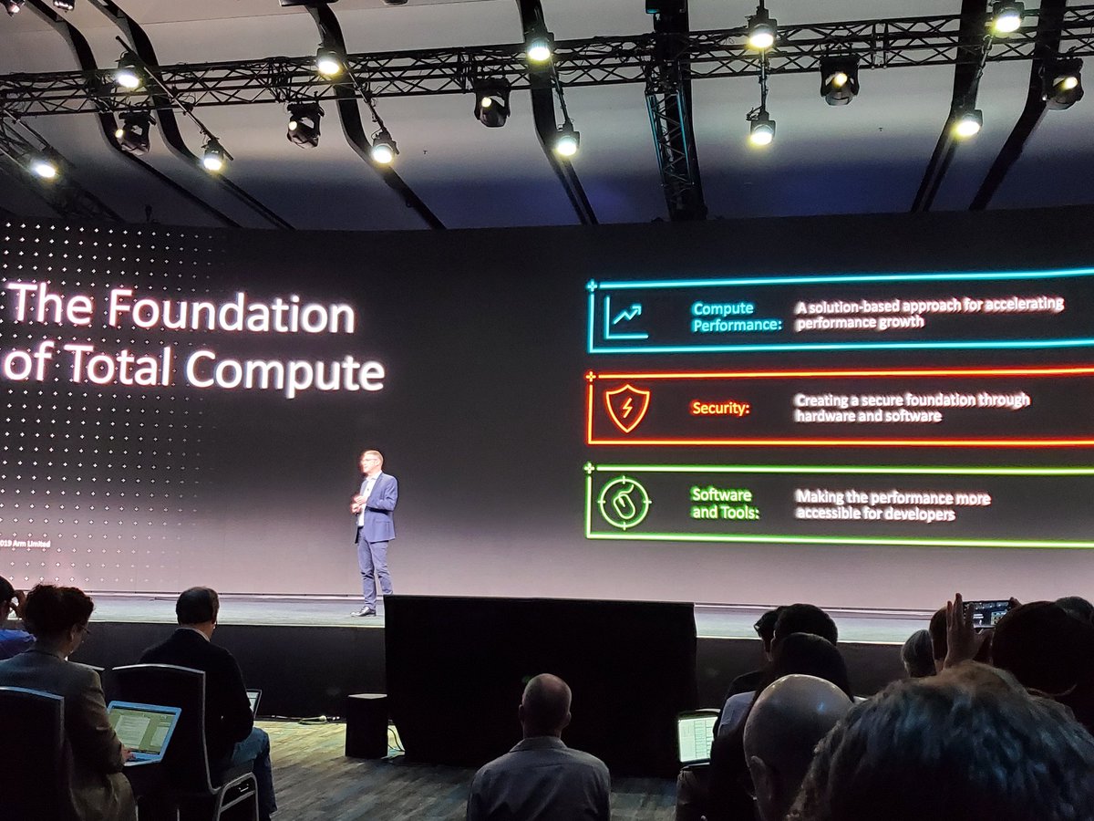 PatrickMoorhead's tweet image. Arm&apos;s &quot;Total Compute&quot; reminds me of heterogeneous computing on steroids plus security. More of a platform approach. #ArmTechCon