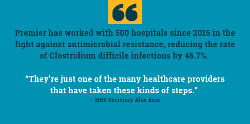 PremierHA's tweet photo. .@SecAzar mentions Premier as a notable example during his remarks on the one year anniversary of the antimicrobial resistance challenge. #antimicrobialresistance #AMR #AMRProgress https://t.co/pyG6YoSNzp @HHSGov https://t.co/1y8VJBxSon