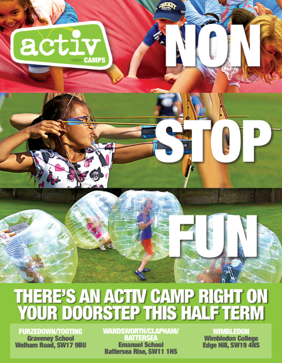 Non-stop fun this October #halfterm with <a href="/activcamps/">Activ Camps</a> 
Activities incl swimming, go-karts, rock climbing, crazy crash mats, dodgeball, foam stick hockey, archery &amp; more! 3 locations in SW London. Find out more &amp; book here: activcamps.com <a href="/All4KidsUK/">All 4 Kids UK</a>