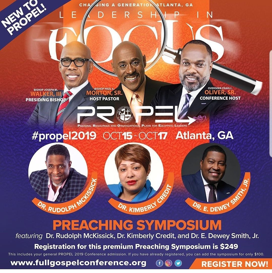 1 week from today! Are you attending the PROPEL conference? Are you a pastor/preacher? If so, take advantage of this additional Preaching Symposium which will be offered several times the course of 3 days guaranteed to bring your preaching into FOCUS.