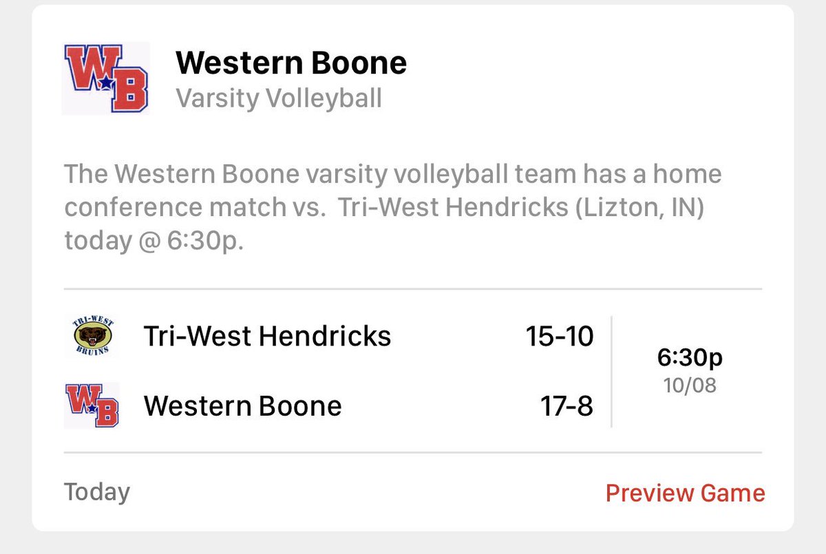 Trista Gubera (@tgubera) on Twitter photo If you’re looking for a great game and a great community fundraiser, come out tonight for cancer awareness and enjoy the battle for <a href="/SagamoreConf/">Sagamore Conference</a> CHAMPIONSHIP. Western Boone and Tri West are both perfect in the conference. LETS GET READY TO RUMBLE!!! If you’re looking for a great game and a great community fundraiser, come out tonight for cancer awareness and enjoy the battle for <a href="/SagamoreConf/">Sagamore Conference</a> CHAMPIONSHIP. Western Boone and Tri West are both perfect in the conference. LETS GET READY TO RUMBLE!!!