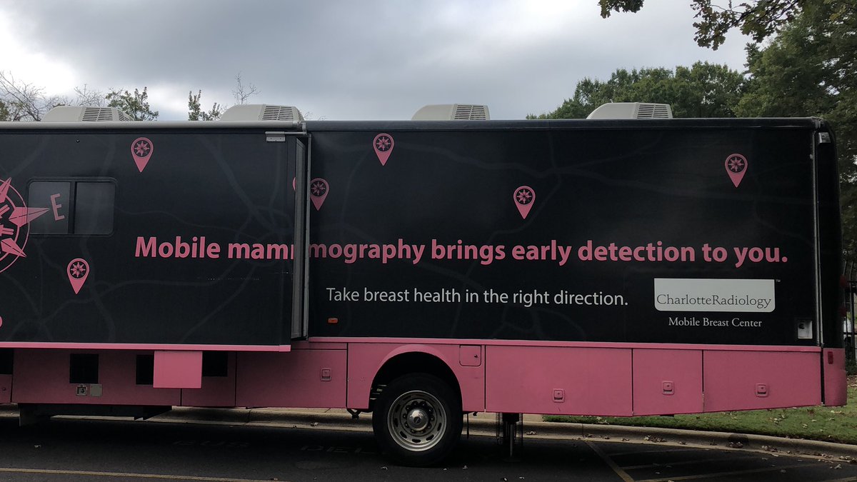 Starting my day at one of our #ProjectPINK mobile mammography screenings with @KristiOConnor_ from WBTV - @CLTRadiology and @LevineCancer providing screening in Breast Cancer Awareness Month!