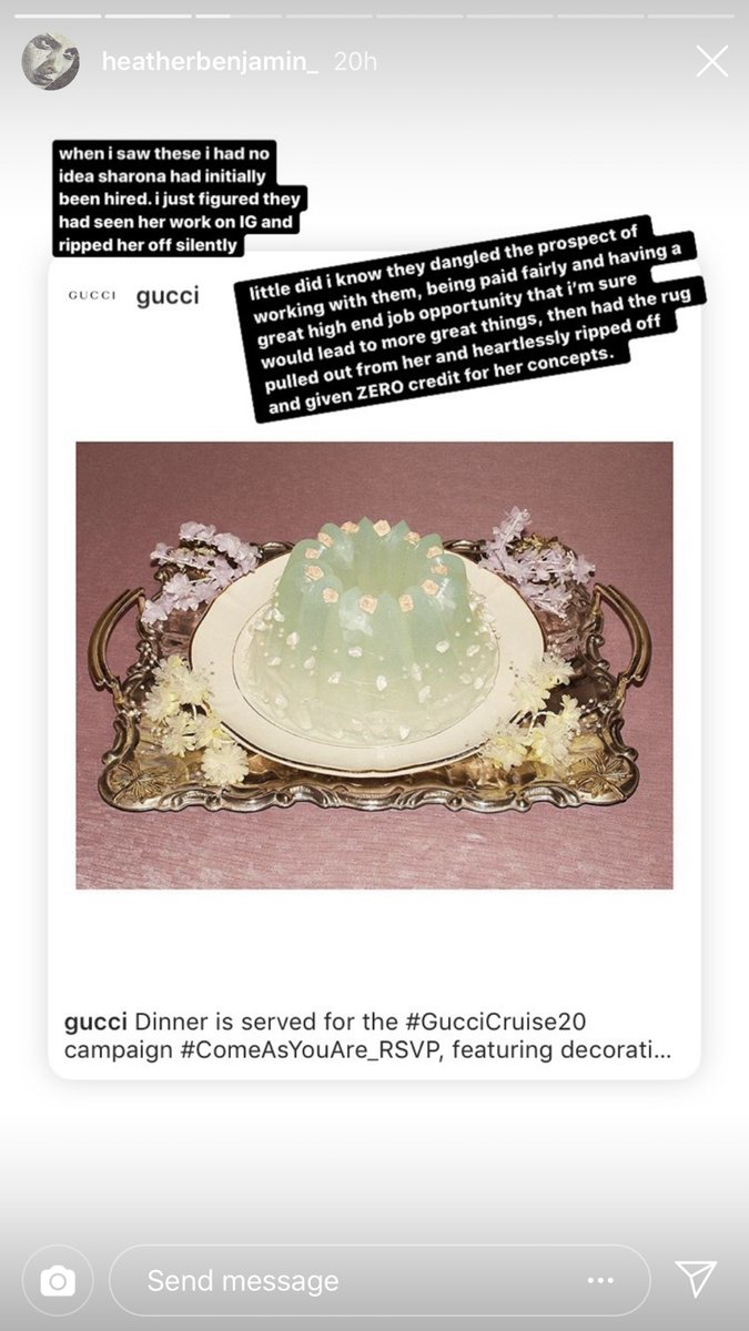 bxxwie's tweet photo. Gucci hired a disabled artist to make jelly cakes for their 2020 cruise, but at the last minute bailed and had another person rip of the original artist. Shame on Gucci for stealing creations of other artists and calling them your own. https://t.co/Wy1pNOe8ik