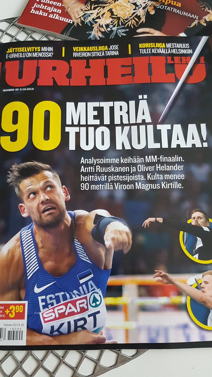 Kylläpä kusti on taas polkenu kun näin ajoissa tulee lehti. Enpä usko minkään noista keihäsjutuista toteutuvan. #posti #urheilulehti