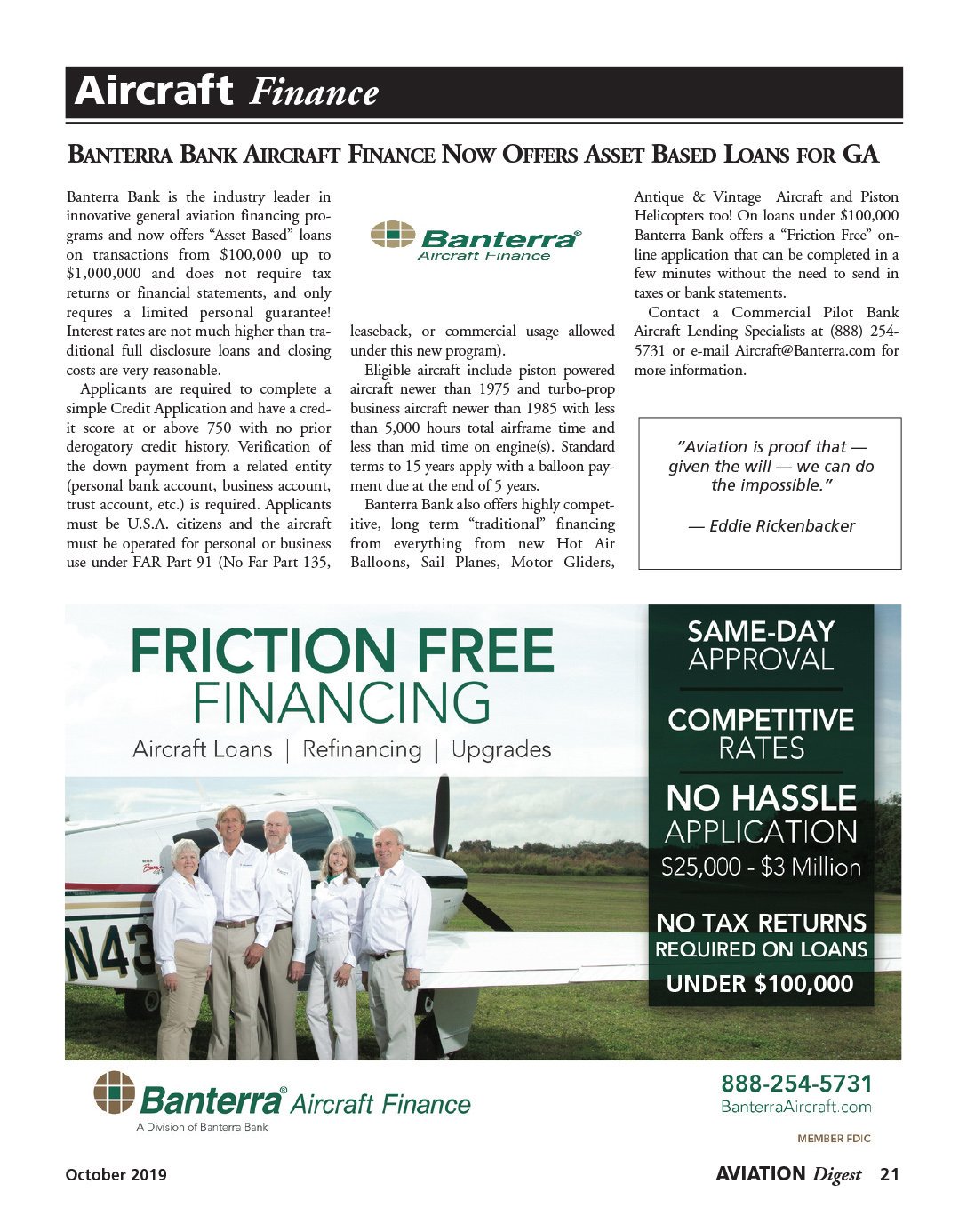 Aviation Digest on Twitter "Banterra Bank Aircraft Finance Now Offers