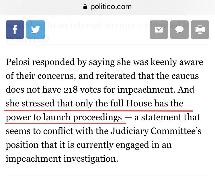 WH blocked Sonland because it's not an impeachment inquiry (Grand Jury) and WH is thus not forced to make witnesses available for "depositions." It's regular house testimony; not "depositions."  @SpeakerPelosi said that only the full house can start proceedings. No vote was held.