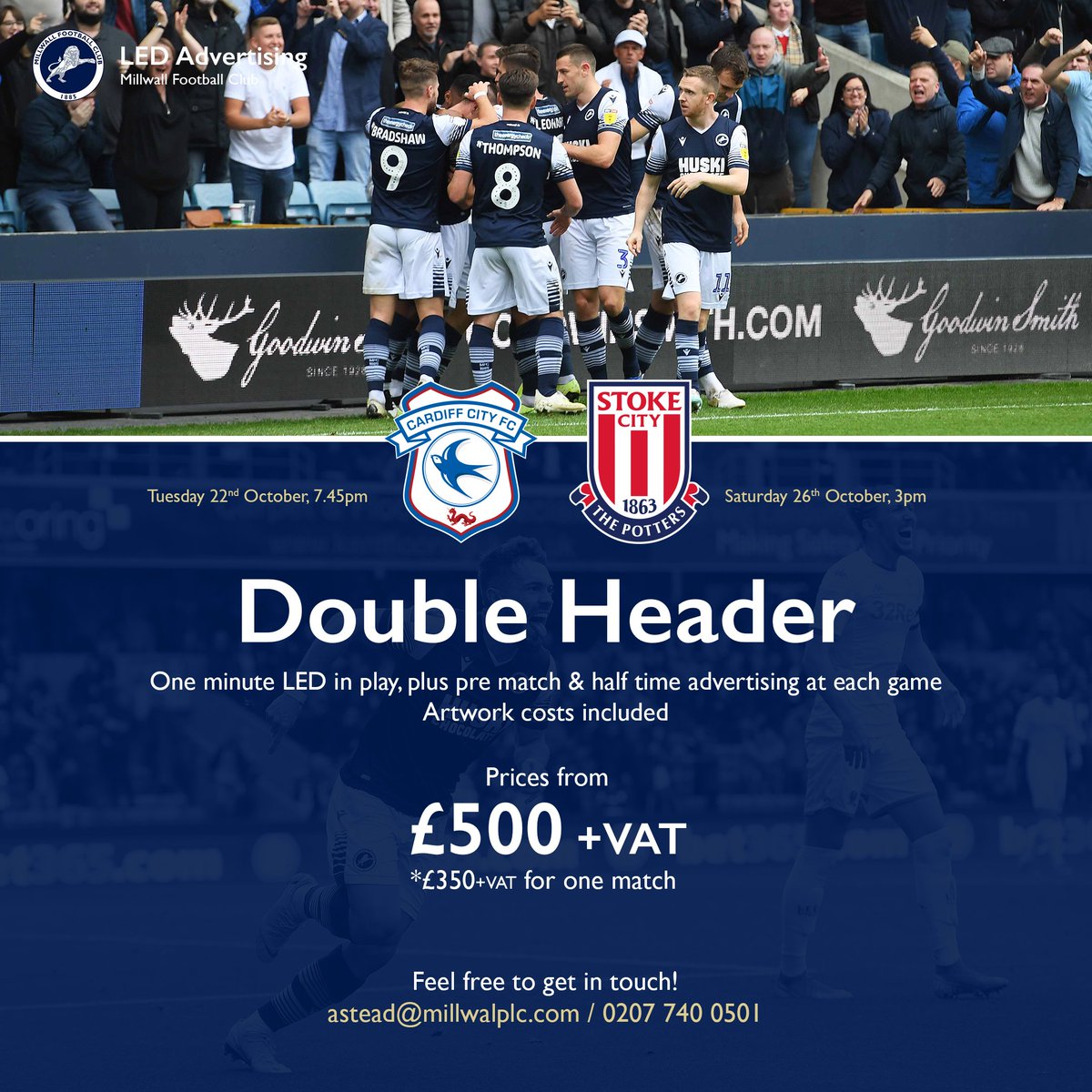 MillwallEvents's tweet photo. Promote your company at The Den. Get in touch today! #millwall #advertising https://t.co/RE6EPcEv3p