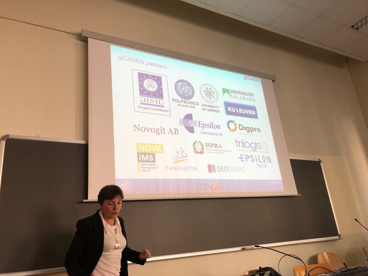 gi_CASES's tweet photo. Within the @Geo4Dproject, a one day seminar on #Innovation in #education was organised at @polimi Politecnico di Milano. In this occasion prof. Maria Brovelli presented giCASES, focusing on the activities related to the case studies in which Politecnico di Milano was involved https://t.co/y32vWWfftg