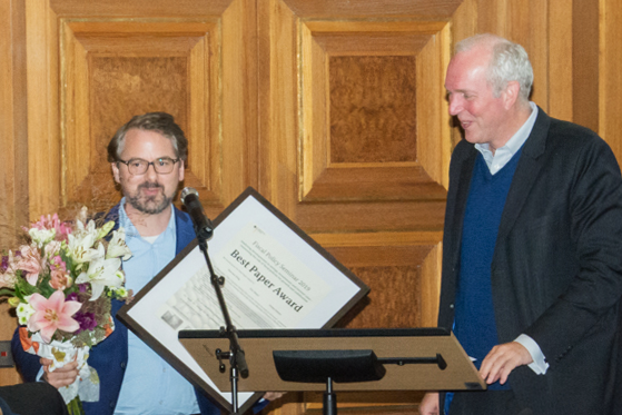 BMF_Bund's tweet photo. Wir gratulieren den Gewinnern des Best Paper Award Thorsten Klug, Eric Mayer &amp; Tobias Schuler, die beim #FiscalPolicySeminar 2019 für den Beitrag „The Corporate Savings Glut &amp; the Current Account in Germany“ ausgezeichnet wurden. Zur Siegerpräsentation 👇🏻: https://t.co/o0OGPWqDfL https://t.co/h9QrnhVq14