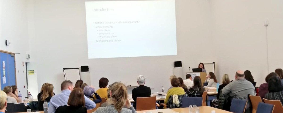 ACRWare's tweet photo. Pharmacist Liz Bond talking about the prescribing for depression &amp; surrounding guidelines with a primary care focus at #PIPCOP in the North, ahead of #WorldMentalHealthDay2019 https://t.co/LQBKaBmyrf
