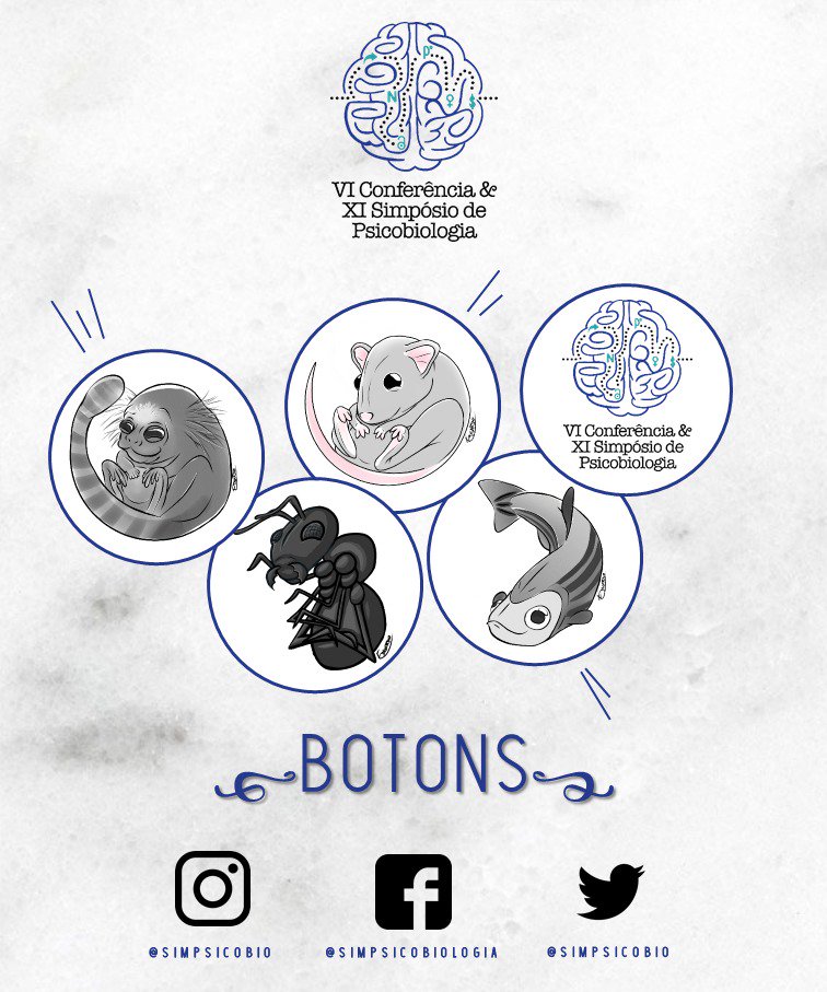 simpsicobio's tweet photo. Os bottons do Simpósio de Psicobio chegaram!
Temos 5 modelos, com o símbolo desse ano e com alguns animais modelo aqui da psicobio.
Estaremos vendendo antes do simpósio e durante o evento também!
Ajudem o simpósio!
#psicobiologia
#simpsicobio
#ciênciaufrn https://t.co/TspSWJMl1y