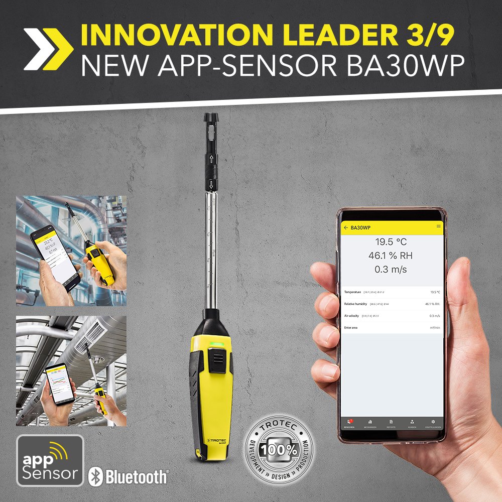Trotec24_EN's tweet image. Makes your smartphone even smarter – hot-wire anemometer with appSensor from Trotec #App #appSensors #BA30WP #measuringdevices #MultiMeasureMobile #Smartphone #Trotec trotec-blog.com/en/?p=9855