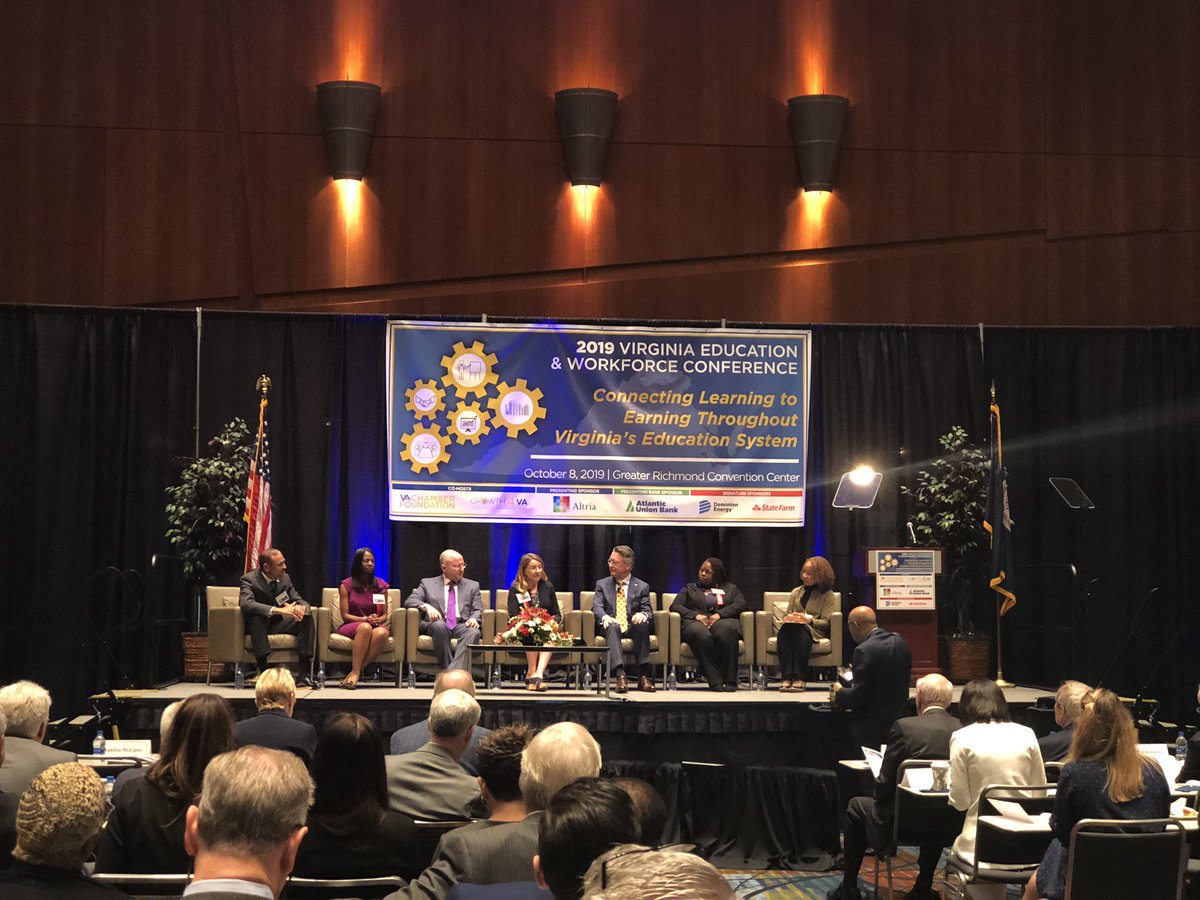 VAChamber's tweet photo. “Talent Pathways and Work-Based Learning” is the topic for the first panel. How business and educators work together to create opportunities for students to engage in internships, job shadowing, and apprenticeship programs. #VAWorkforce https://t.co/rIGwRldDTn