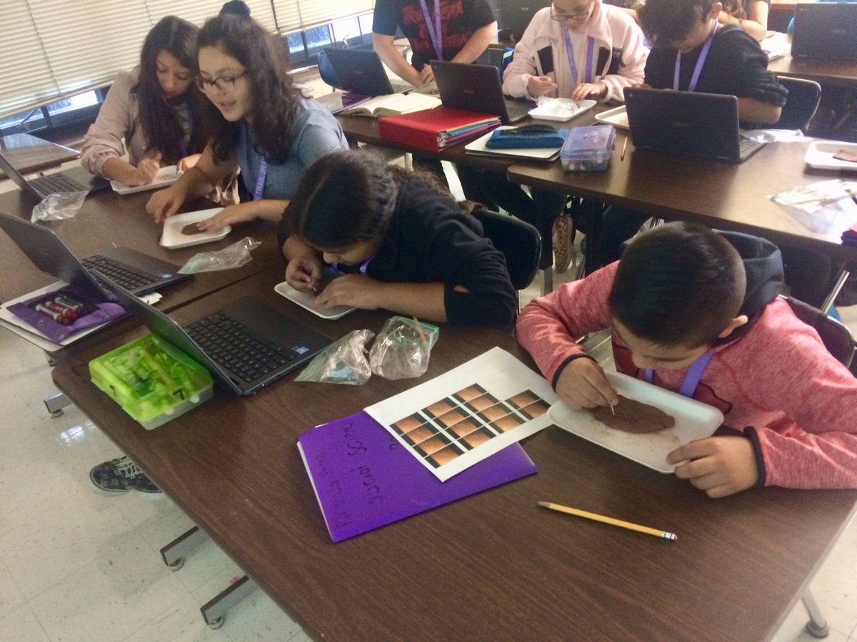 ITTeam6Two's tweet photo. Period 7 Mesopotamian Cuneiform writing. Students learned that the first written language was not easy to memorize! We understand that creating a written language is part of WHAT MAKES A CIVILIZATION. @itbebrave https://t.co/sqJBw9FeHy