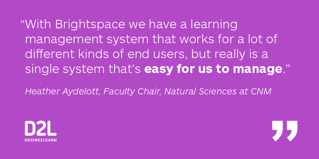 D2L's tweet photo. .@CNMonline has selected #Brightspace as its learning management system! We're excited to partner with them as they continue to help students succeed in their educational and workforce training endeavours.
Full details: https://t.co/ZApqLkJ1q9 #WelcomeToD2L https://t.co/sQMw01bdQ5
