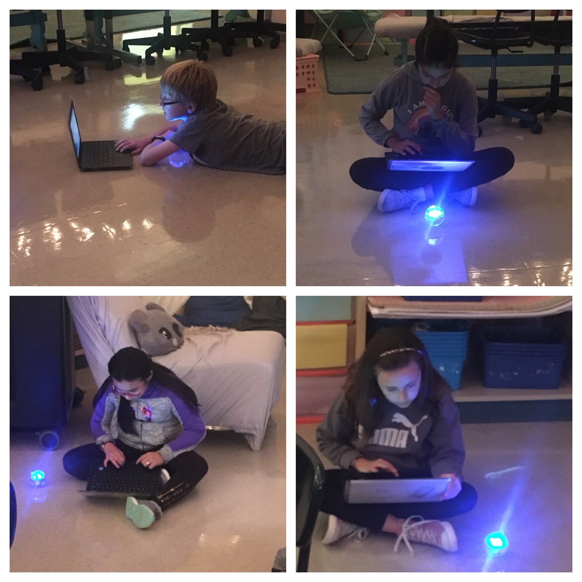 MrsGordonFO's tweet photo. Programming Sphero’s in TAG! I wish you could hear the conversations behind these photos! #codingisfun #FORocks @FOpanthers https://t.co/MsfmHAOTJR