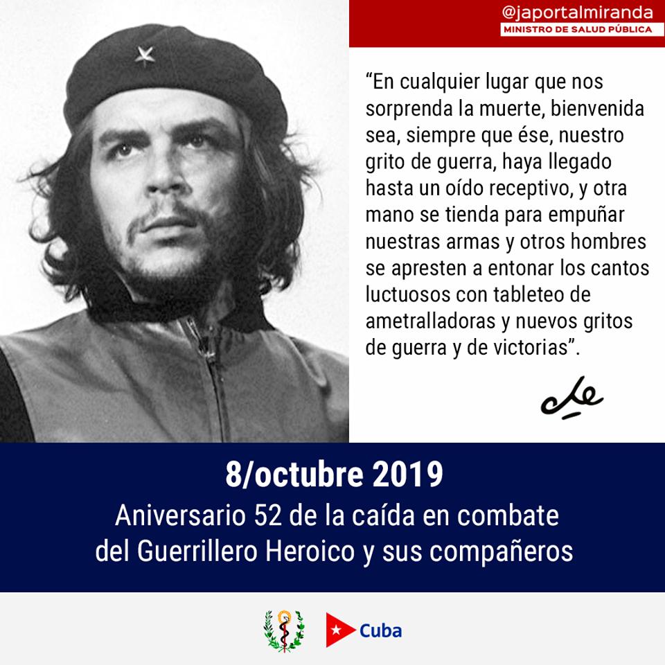 CubacooperaEcBA's tweet photo. #CheVive #8deOctubre @embacuba_ecuad @CubacooperaEc @CubacooperaCu CHE comandante amigo, el día de hoy recordamos el asesinato del #guerrilleroheroico en tierras Bolivianas. BMC Baños https://t.co/1vNRqj1n9b
